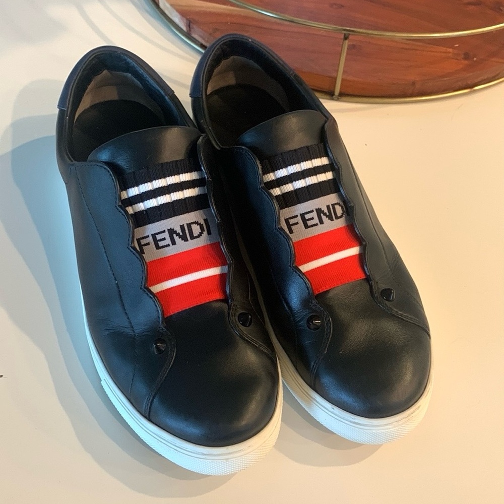 Authentic Fendi sneakers-black/red/white/blue-size 38